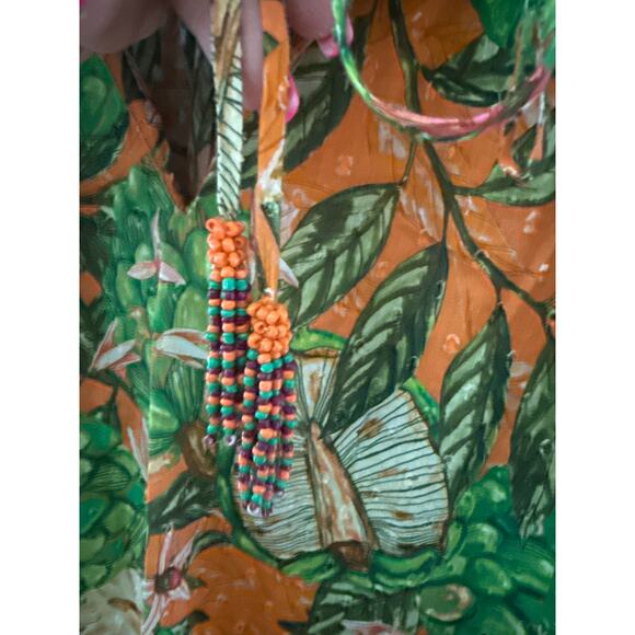 FARM Rio Caipirinha Ruffled Flutter Sleeve Blouse Multicolor Size XS - Picture 7 of 12